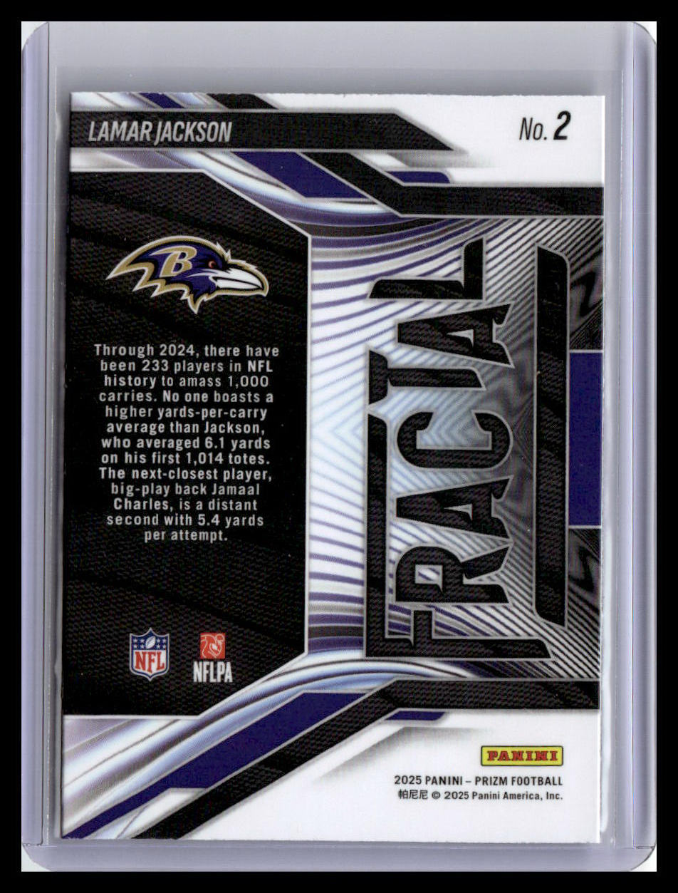 2025 Panini Prizm #2 Lamar Jackson Fractal
