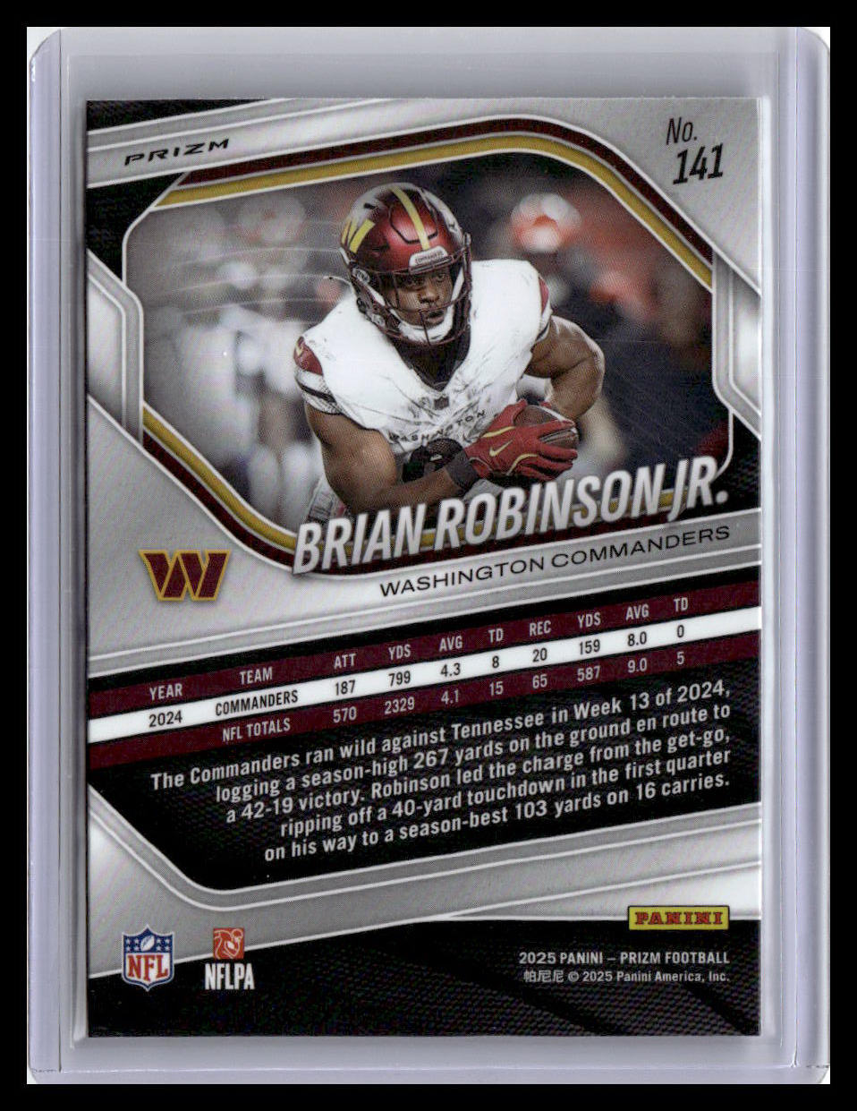 2025 Panini Prizm #141 Brian Robinson Jr. Silver