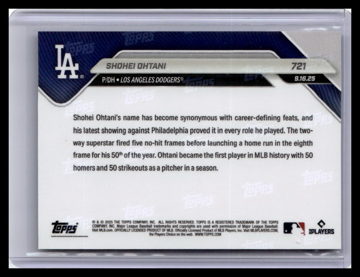 2025 Topps Now #721 Shohei Ohtani