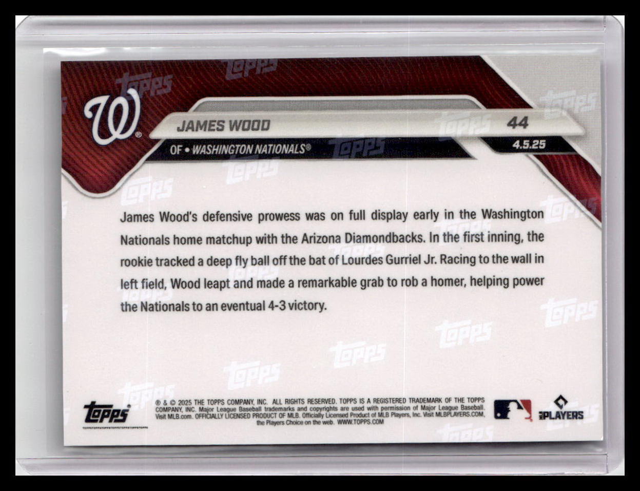 2025 Topps Now #44 James Wood