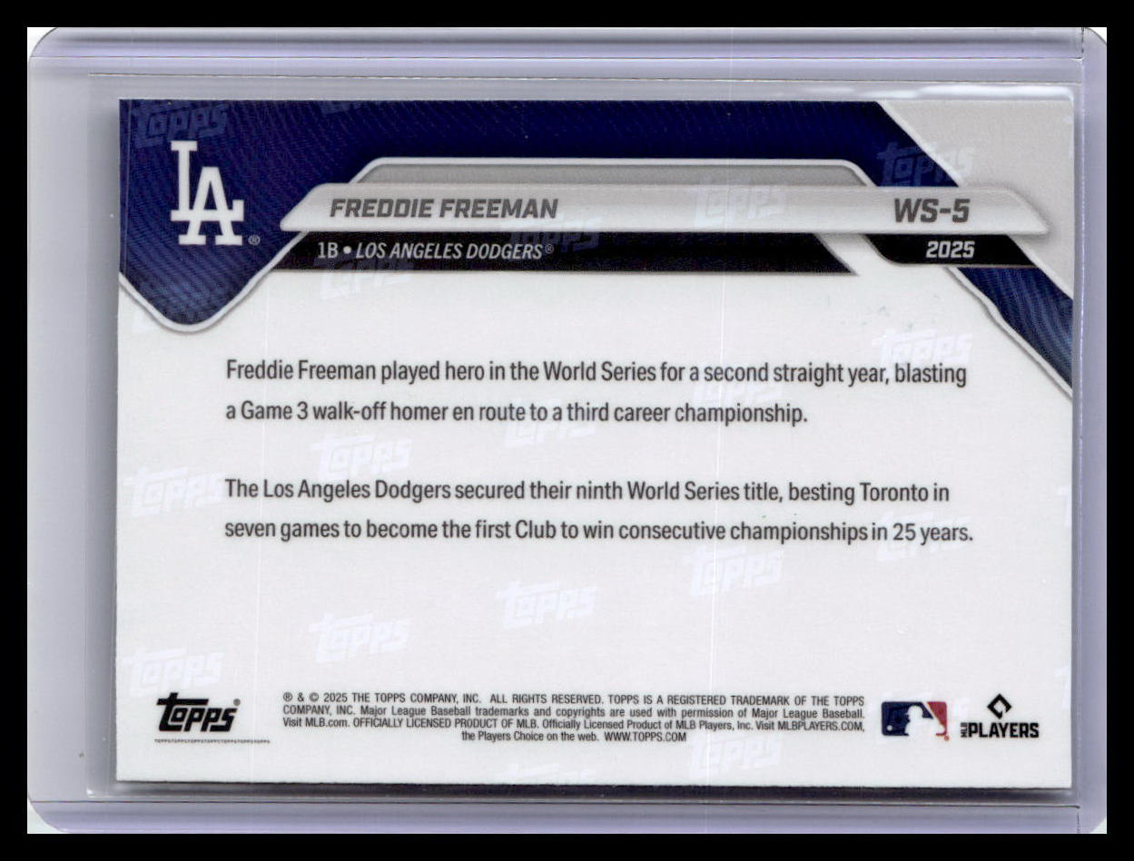 2025 Topps Now World Series Champions Los Angeles Dodgers #WS-5 Freddie Freeman