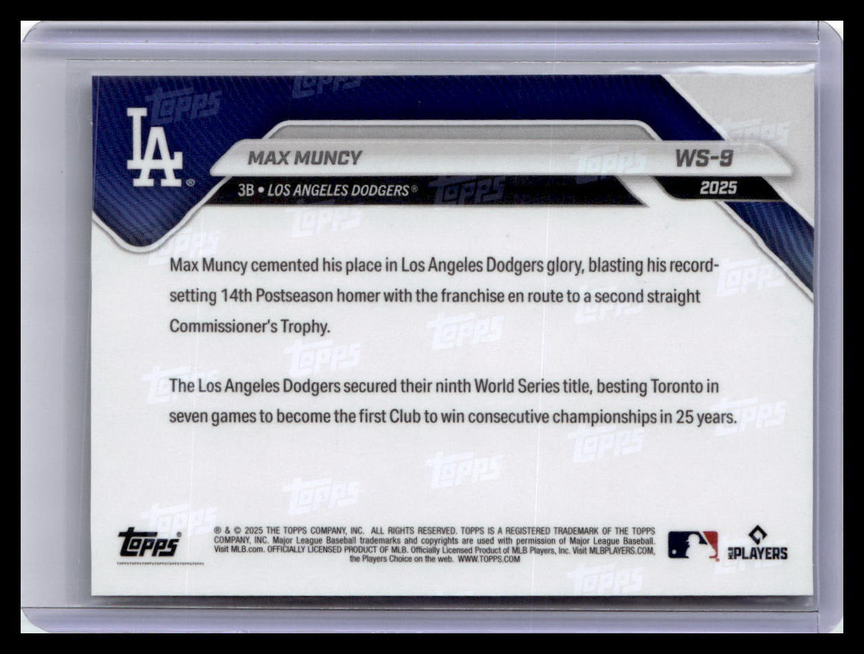 2025 Topps Now World Series Champions Los Angeles Dodgers #WS-9 Max Muncy