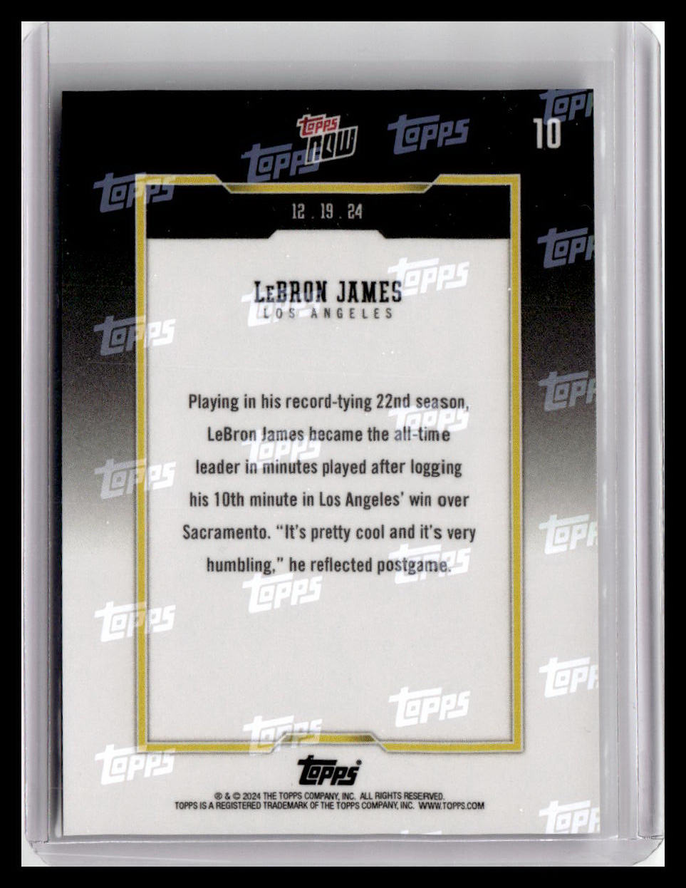 2024-25 Topps Now #10 LeBron James