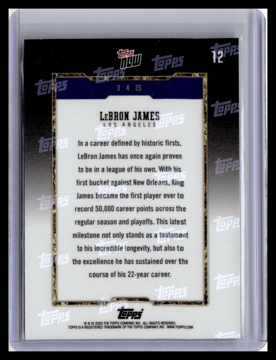 2024-25 Topps Now #12 LeBron James