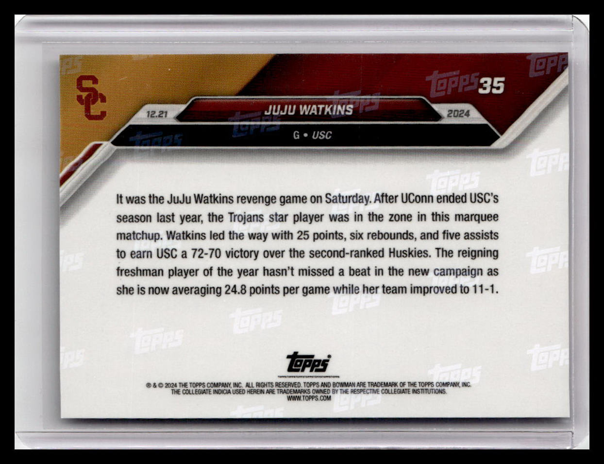 2024-25 Bowman U Now #35 JuJu Watkins