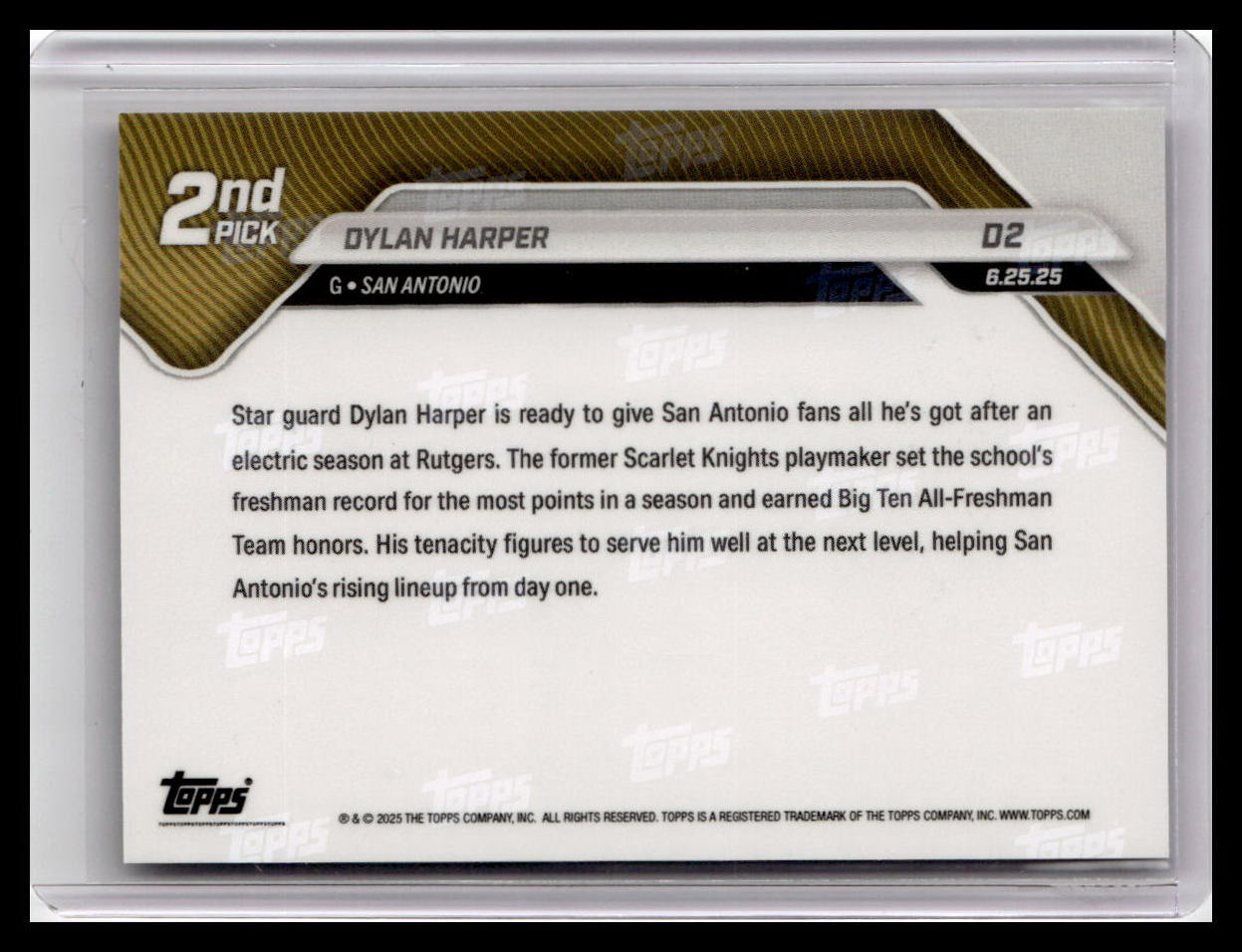 2025-26 Topps Now #D2 Dylan Harper