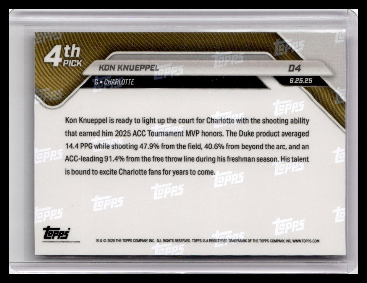 2025-26 Topps Now #D4 Kon Knueppel