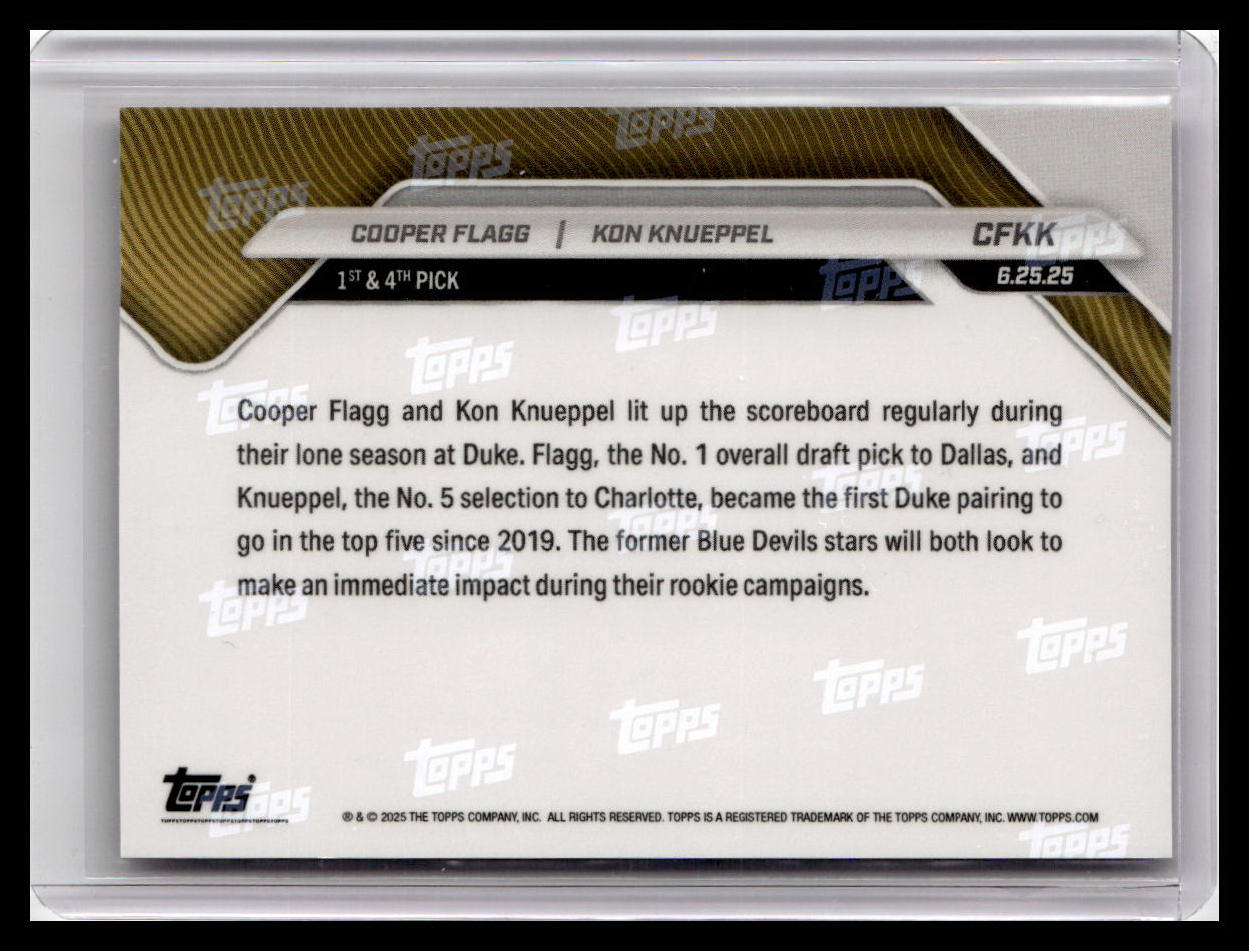 2025-26 Topps Now #CFKK Cooper Flagg / Kon Knueppel