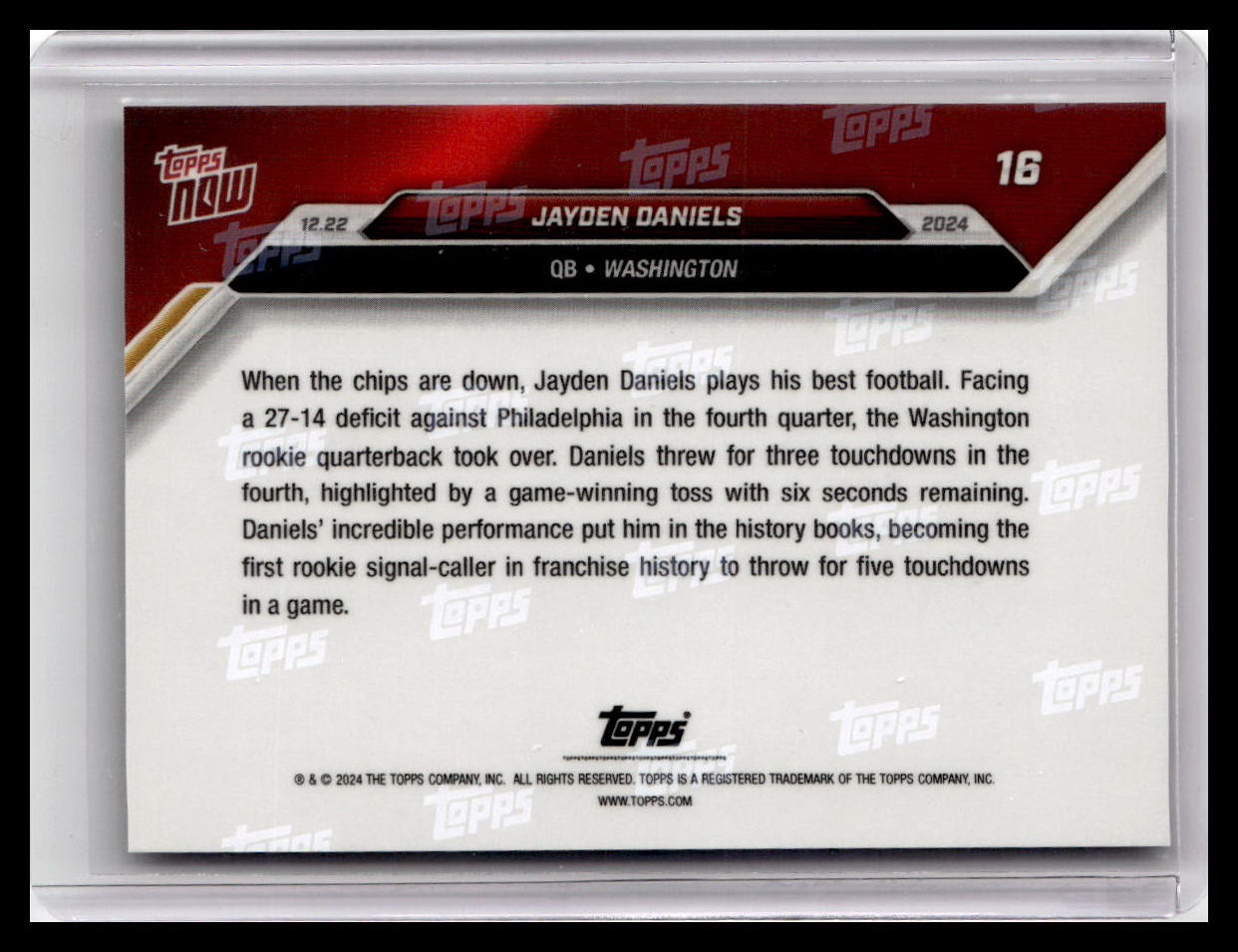 2024 Topps Now #16 Jayden Daniels
