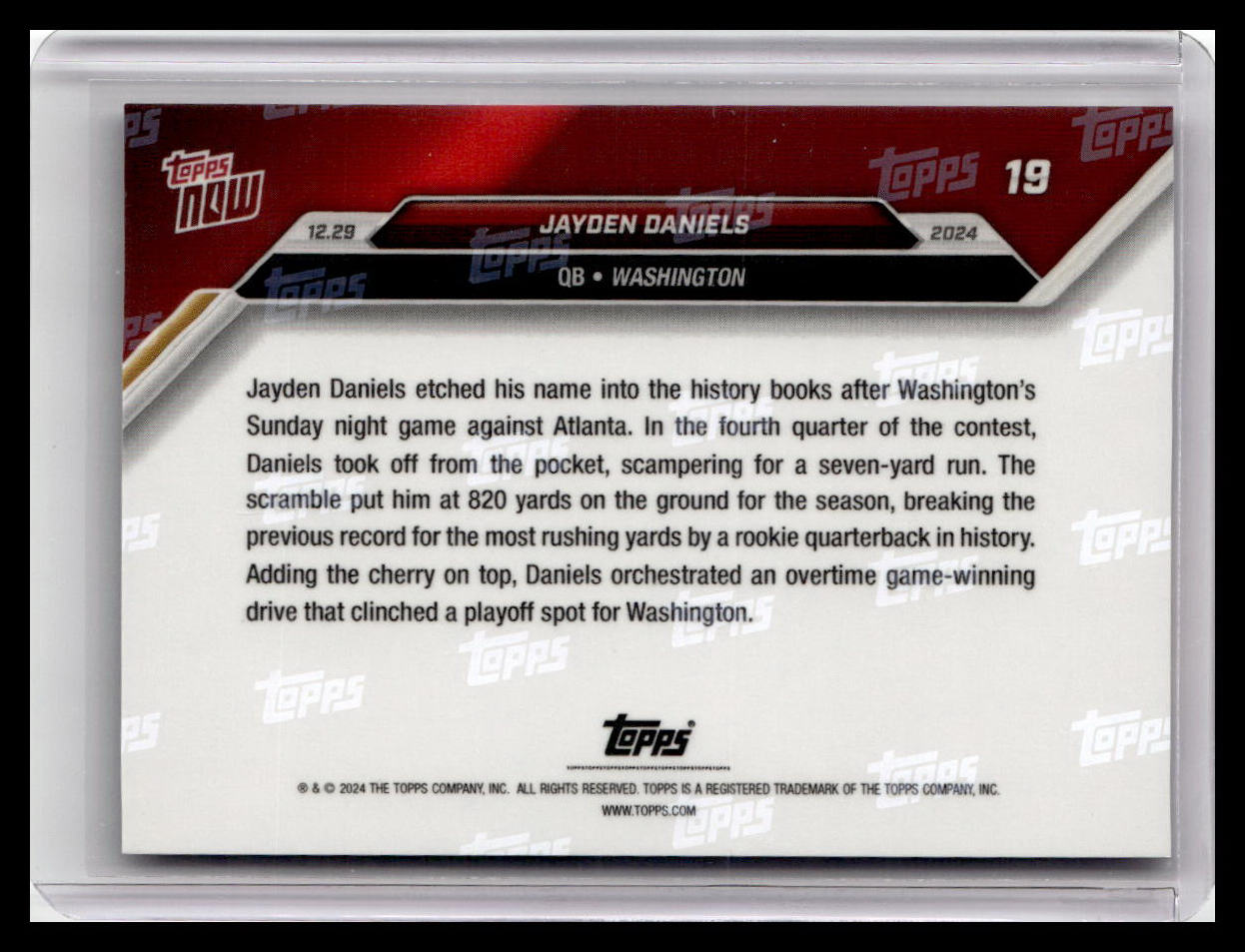 2024 Topps Now #19 Jayden Daniels