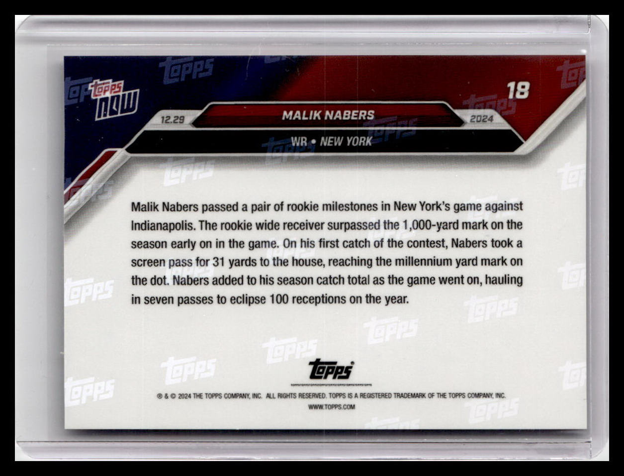 2024 Topps Now #18 Malik Nabers
