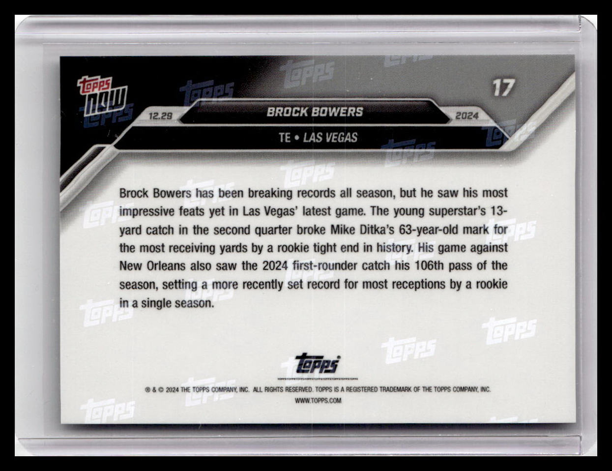 2024 Topps Now #17 Brock Bowers