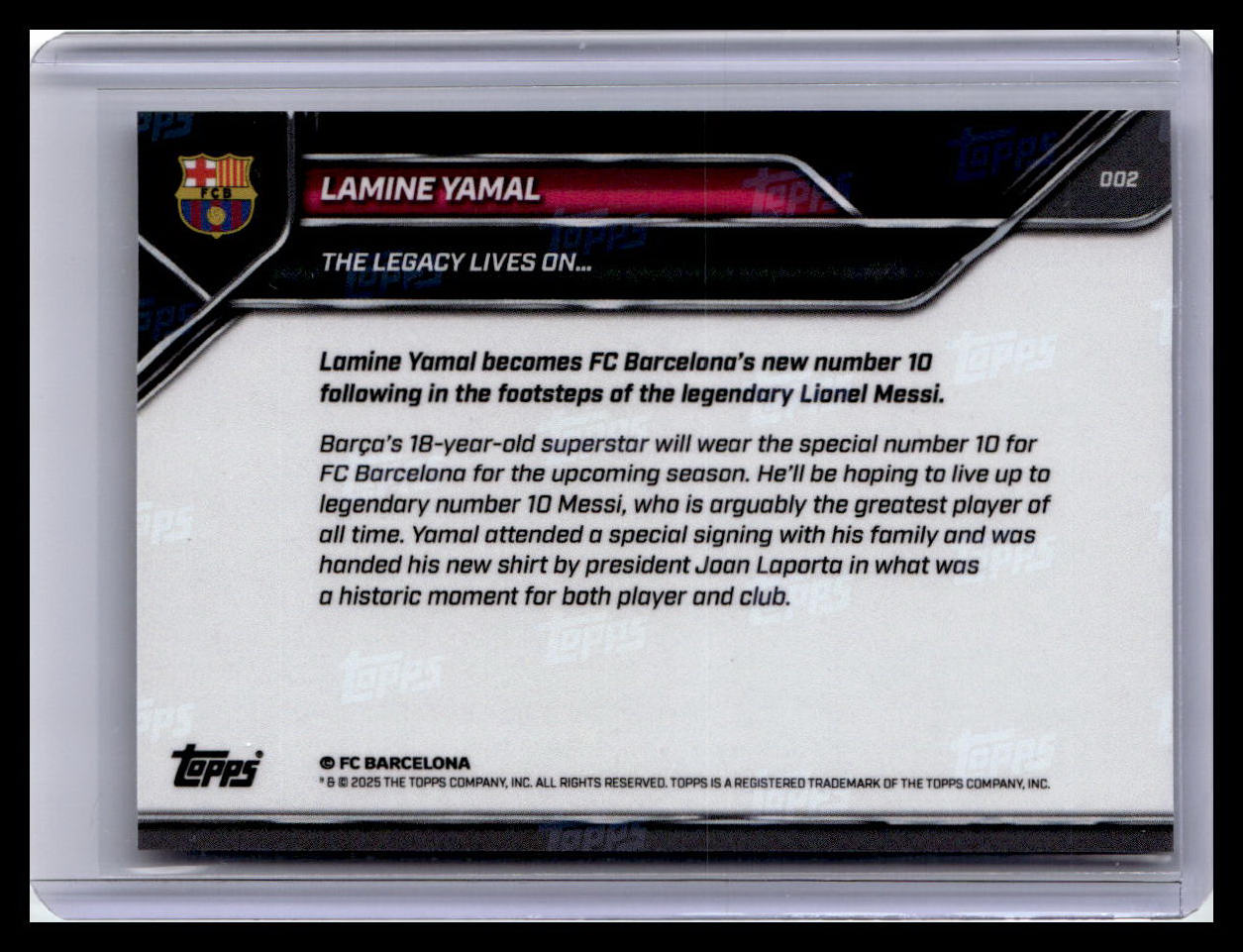 2025-26 Topps Now FC Barcelona #002 Lamine Yamal
