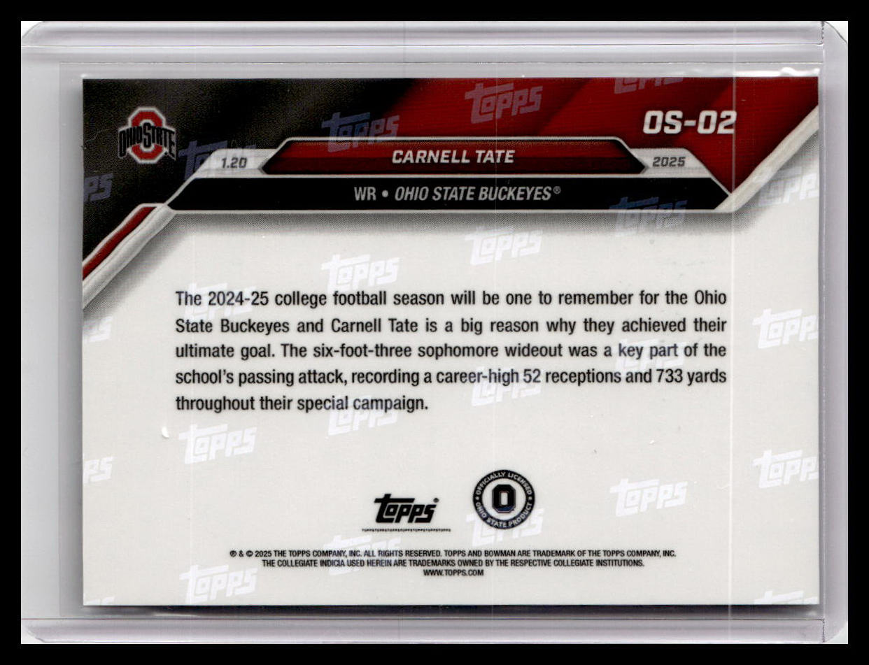 2024-25 Bowman U Now #OS-02 Carnell Tate