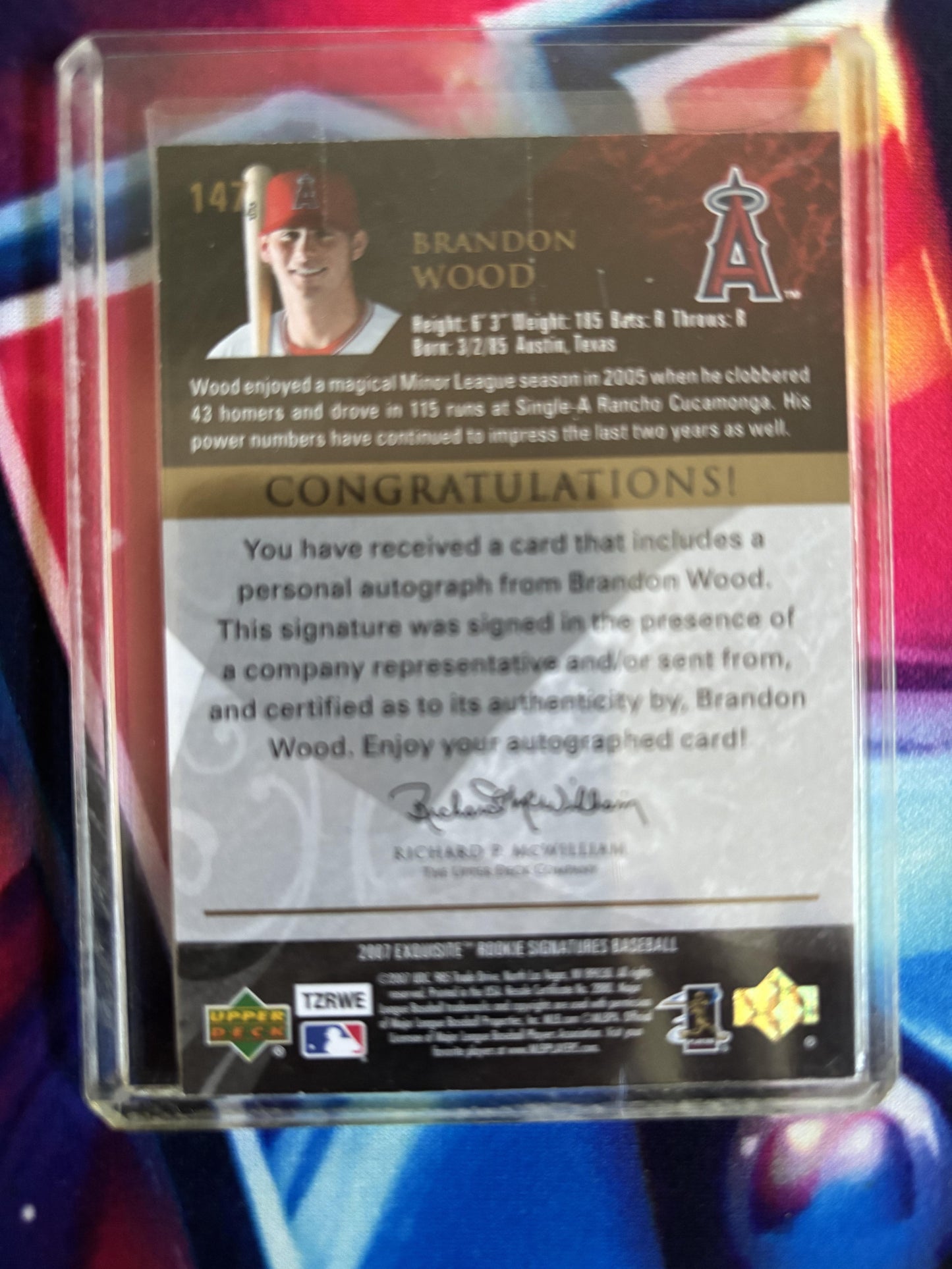 2007 Upper Deck Exquisite Collection Rookie Signatures #147 Brandon Wood 79/150