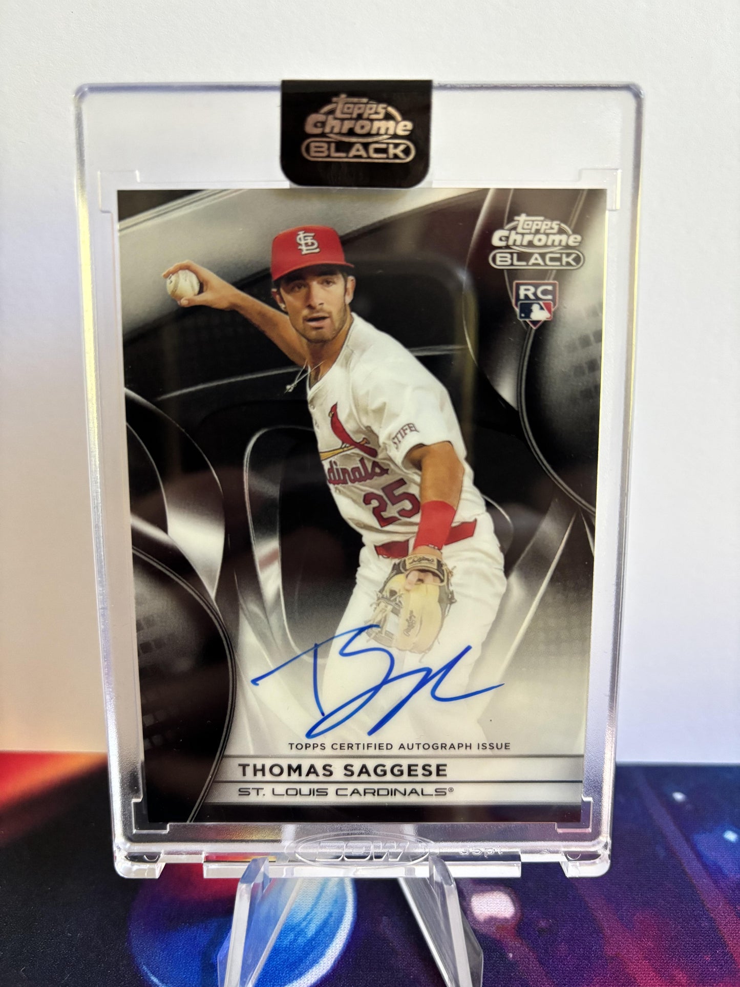 2025 Topps Chrome Black #CBA-TSA Thomas Saggese Chrome Black Autographs