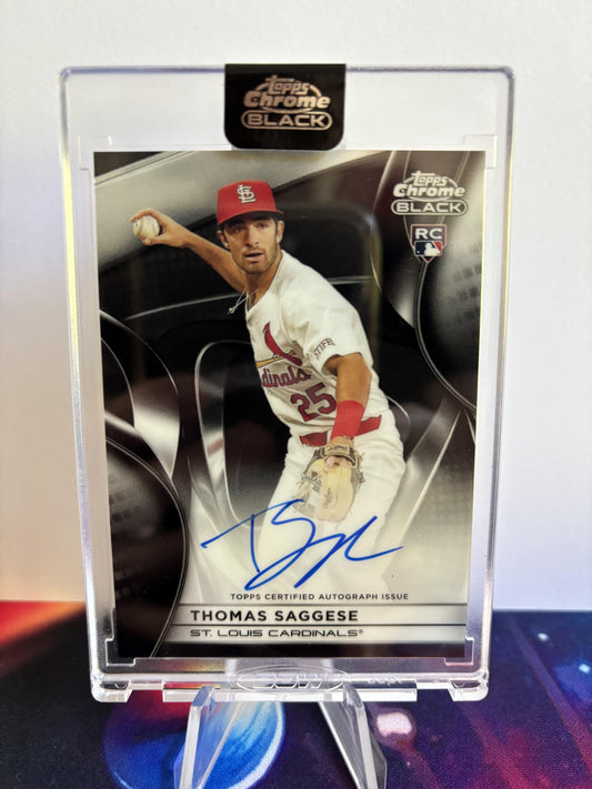 2025 Topps Chrome Black #CBA-TSA Thomas Saggese Chrome Black Autographs