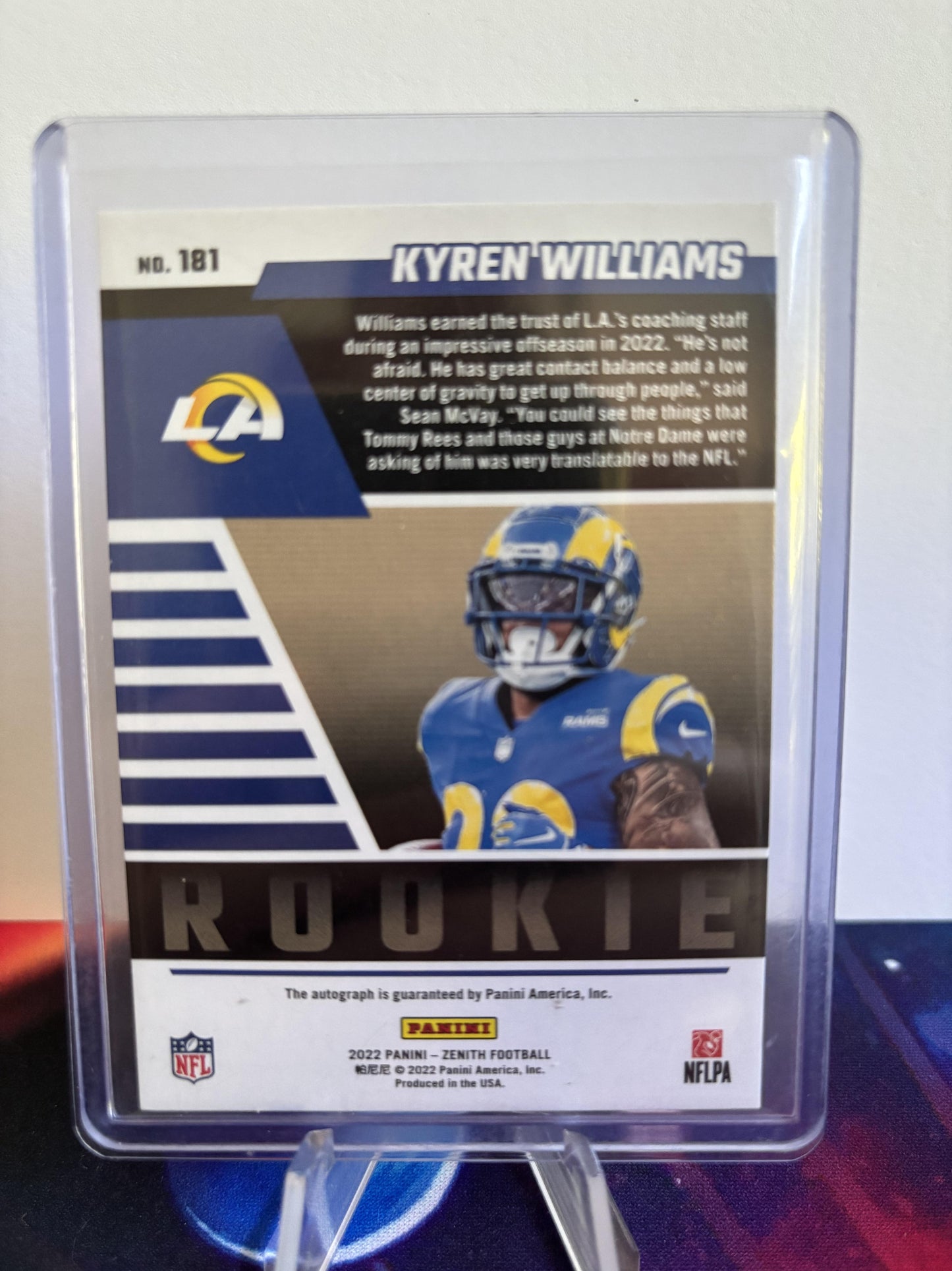 2022 Zenith #181 Kyren Williams Autographs Artist Proof 2/25