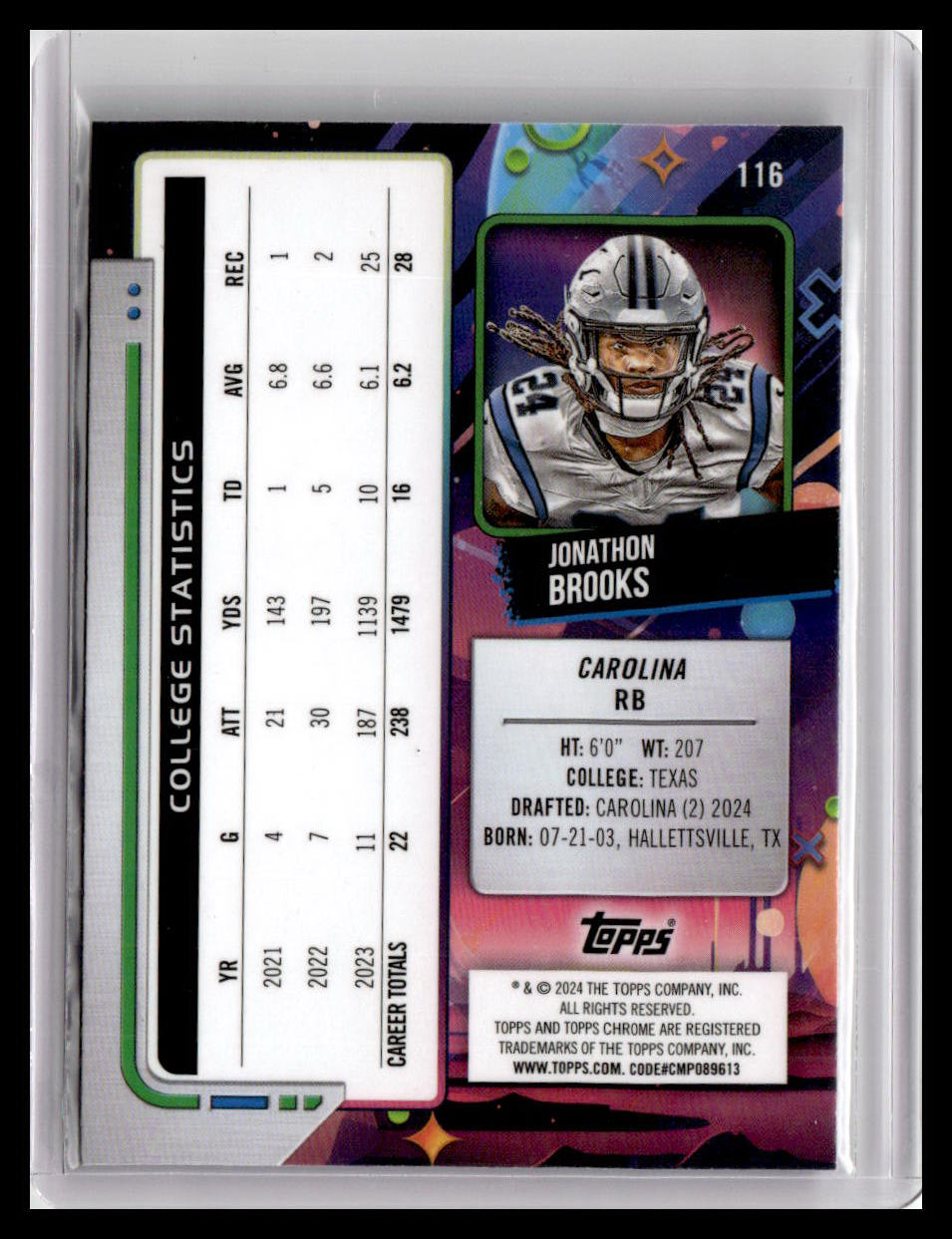 2024 Topps Chrome Cosmic #116 Jonathon Brooks