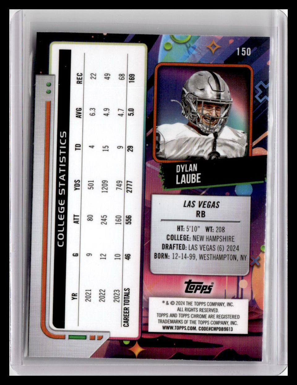 2024 Topps Chrome Cosmic #150 Dylan Laube