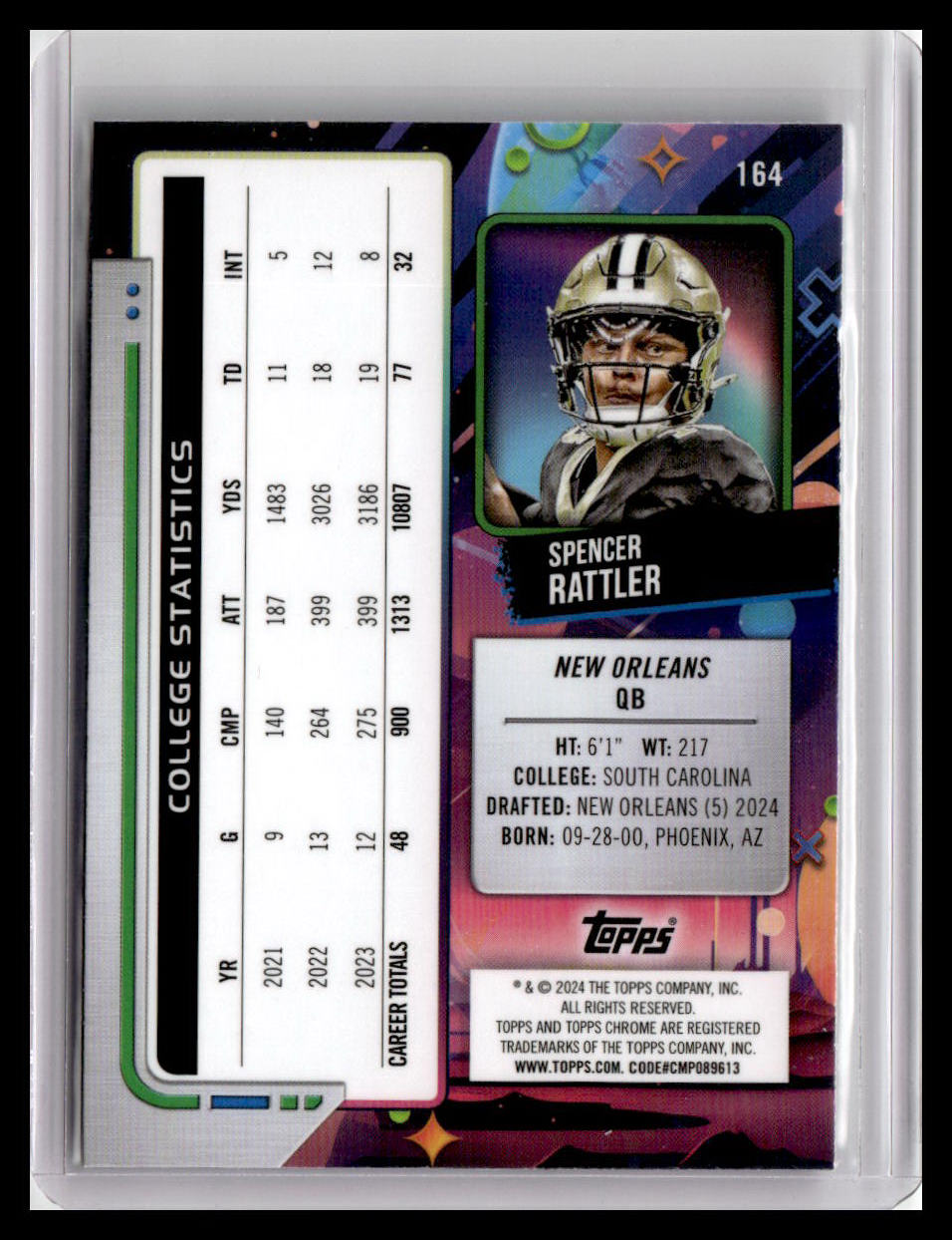 2024 Topps Chrome Cosmic #164 Spencer Rattler