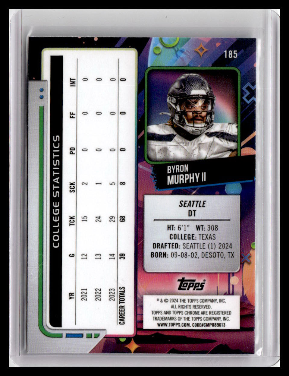 2024 Topps Chrome Cosmic #185 Byron Murphy II