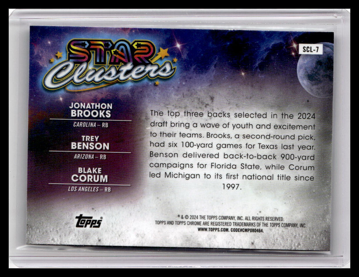 2024 Topps Chrome Cosmic #SCL-7 Corum / Brooks / Benson Star Clusters