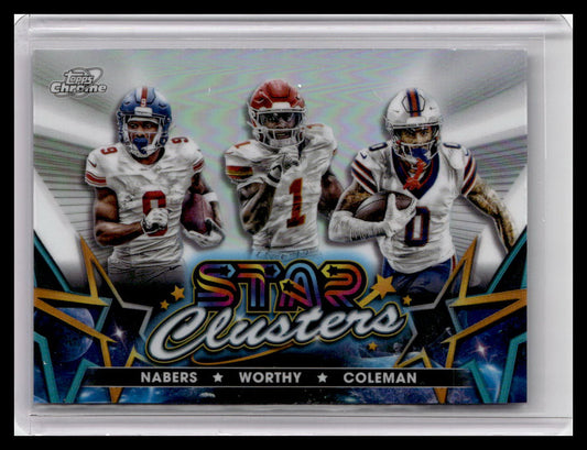 2024 Topps Chrome Cosmic #SCL-6 Coleman / Nabers / Worthy Star Clusters