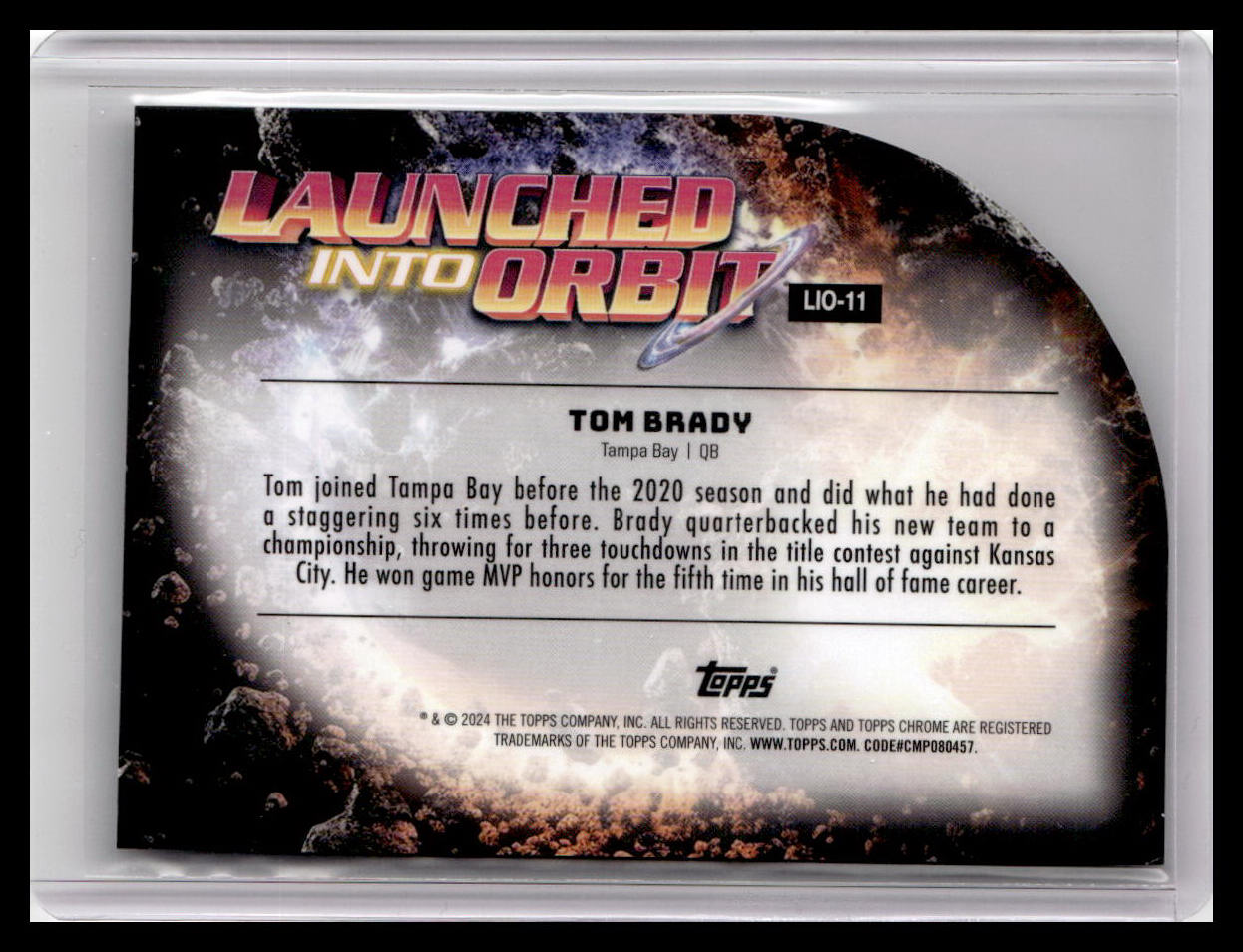 2024 Topps Chrome Cosmic #LIO-11 Tom Brady Launched Into Orbit