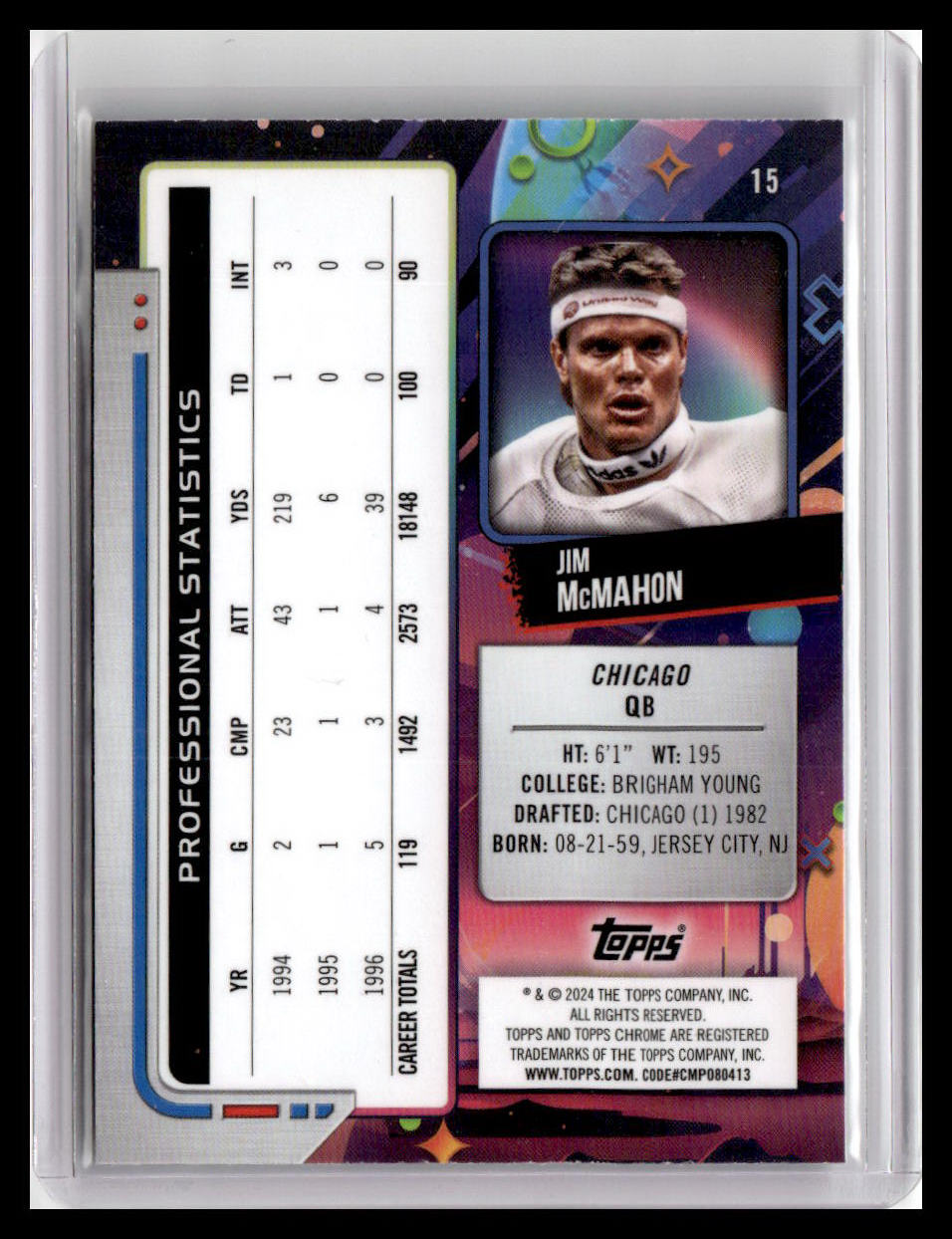 2024 Topps Chrome Cosmic #15 Jim McMahon