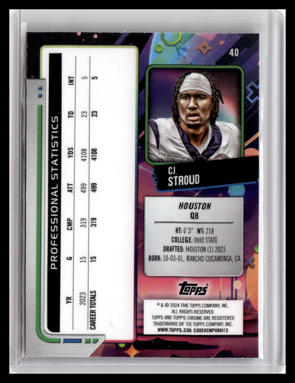 2024 Topps Chrome Cosmic #40 CJ Stroud