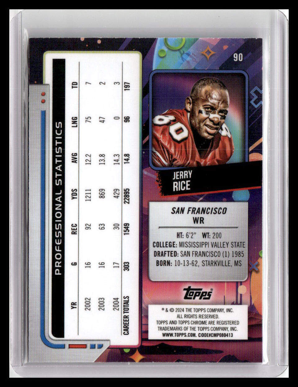 2024 Topps Chrome Cosmic #90 Jerry Rice