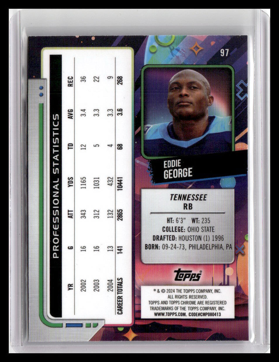 2024 Topps Chrome Cosmic #97 Eddie George
