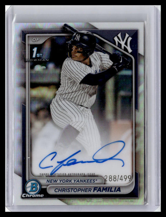 2024 Bowman Chrome #CPA-CF Christopher Familia Prospect Auto Refractors 288/499