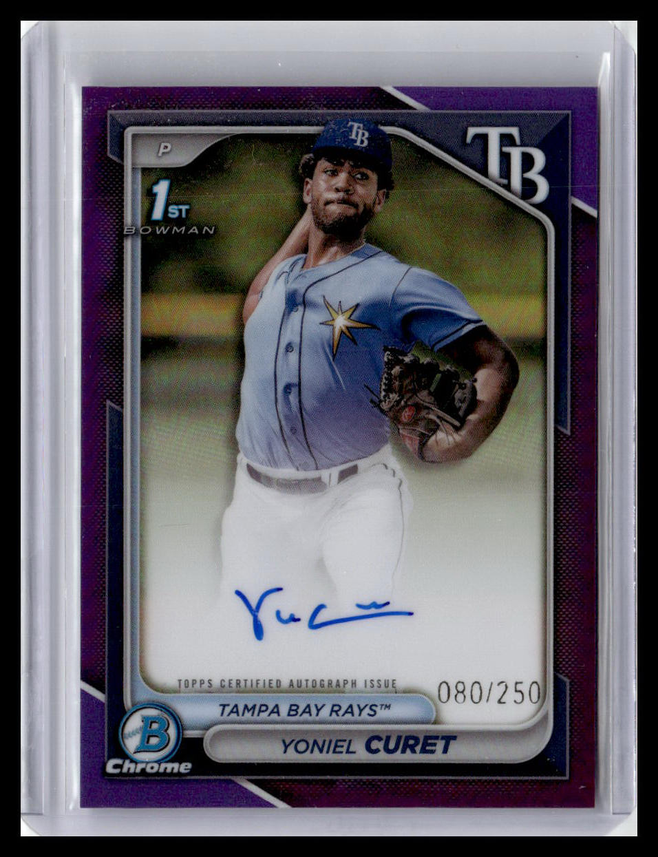 2024 Bowman Chrome #CPA-YCU Yoniel Curet Prospect Auto Purple 80/250 1