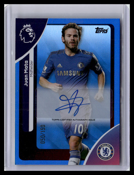 2025-26 Topps Premier League #AC-JMA Juan Mata Autographs Blue Rainbow #/150