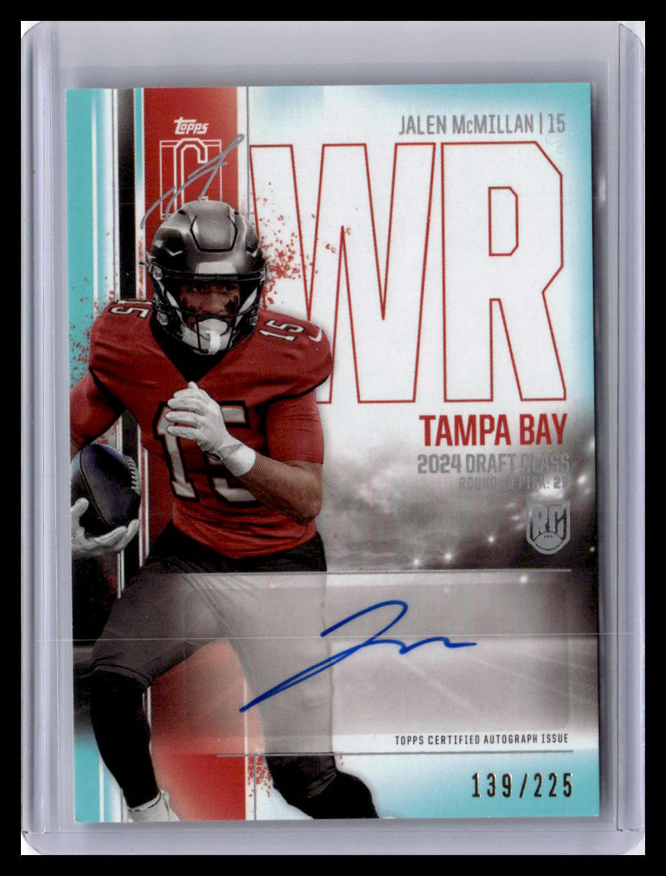 2024 Topps Signature #RCA-JMC Jalen McMillan RC Class Auto Variation Teal #/225