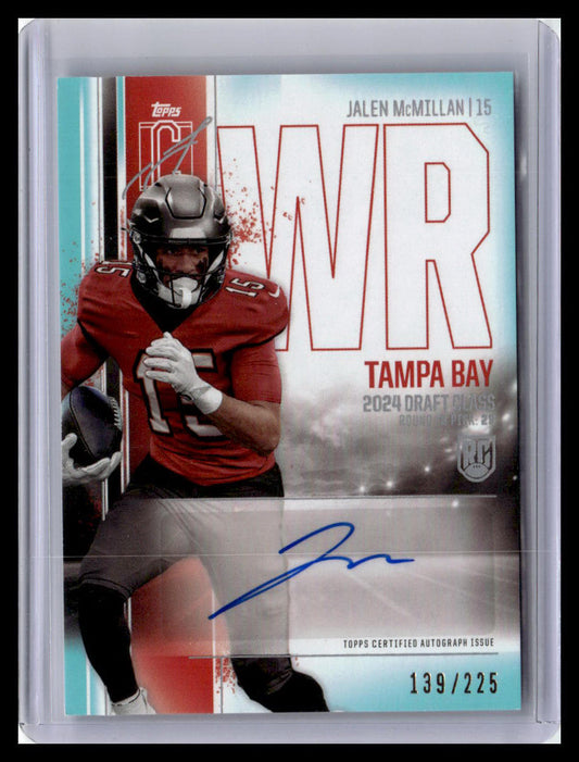 2024 Topps Signature #RCA-JMC Jalen McMillan RC Class Auto Variation Teal #/225