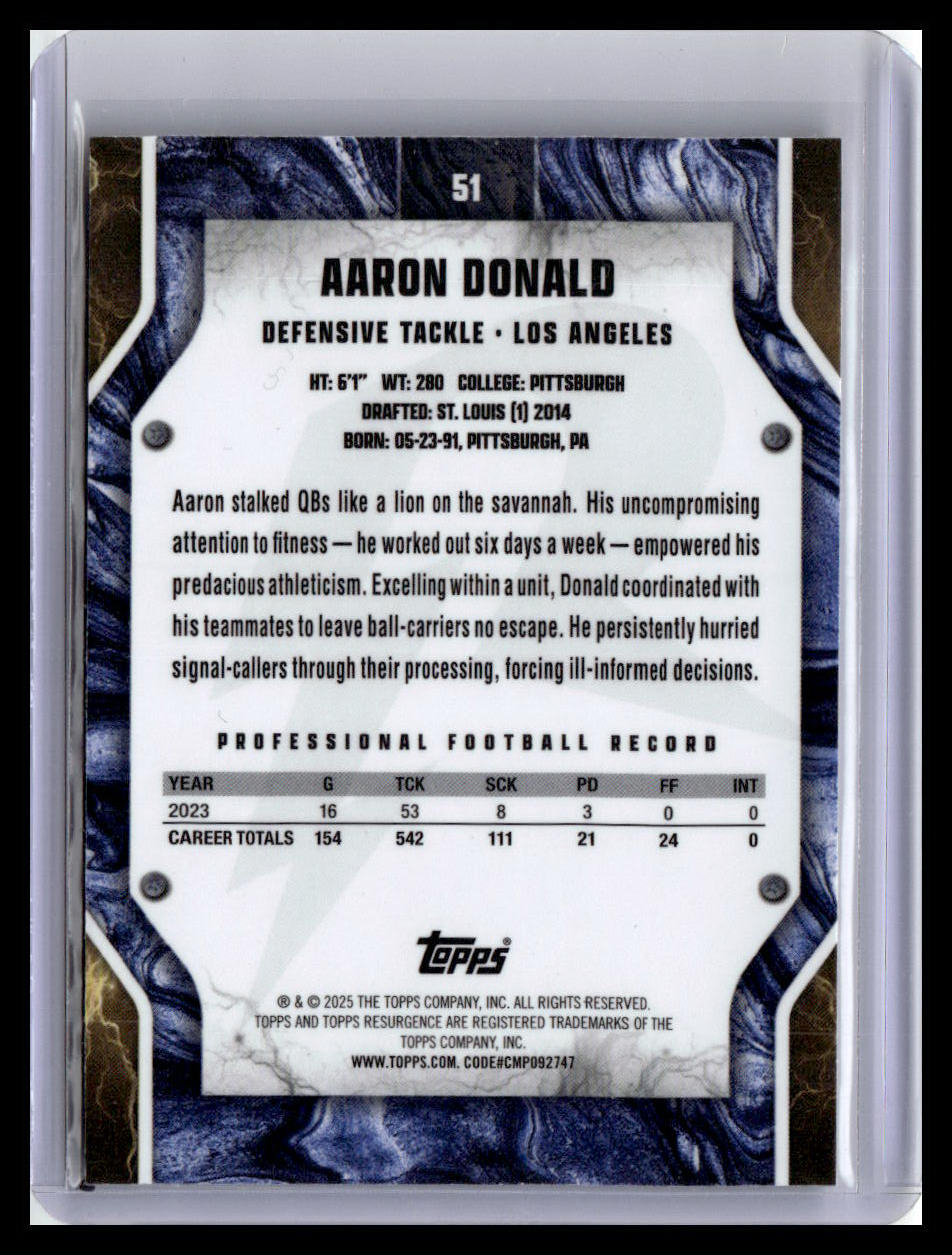 2024 Topps Resurgence #51 Aaron Donald Green Surge #/175