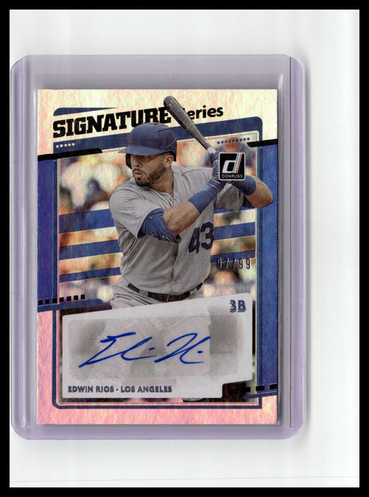 2020 Donruss #SS-ER Edwin Rios Signature Series Blue #/99