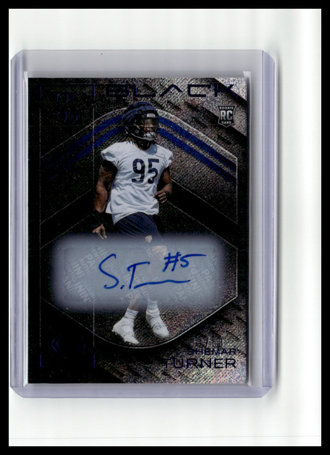 2025 Panini Black #151 Shemar Turner Rookies Autographs Sapphire #/50