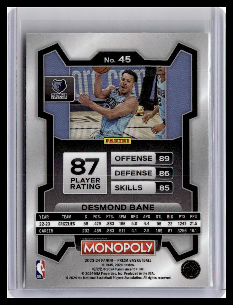 2023-24 Panini Prizm Monopoly #45 Desmond Bane