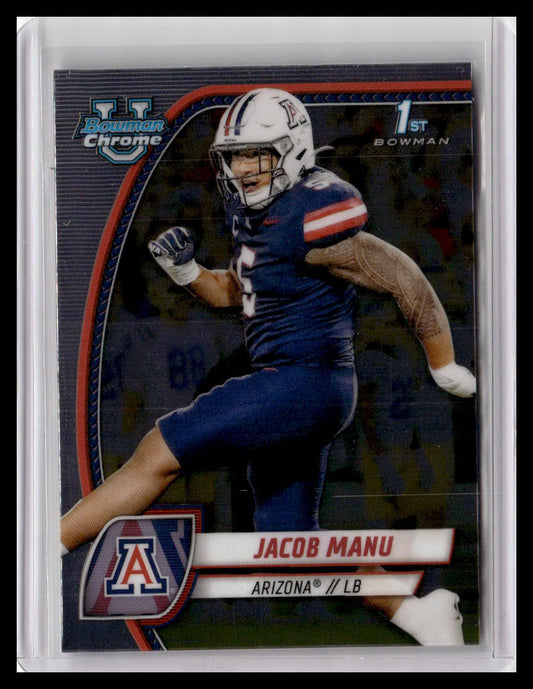 2024 Bowman University Chrome #81 Jacob Manu