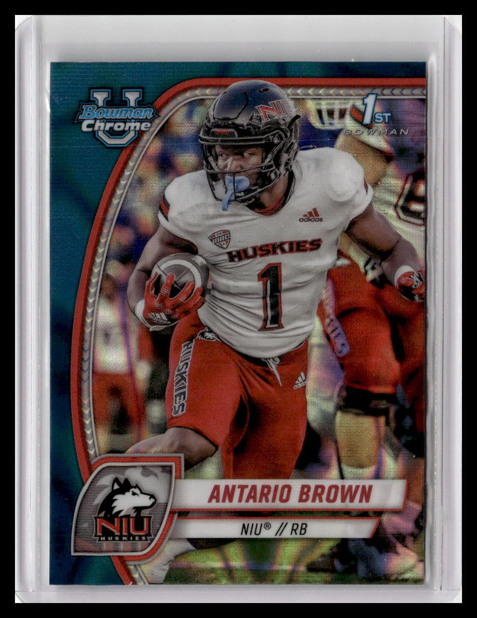 2024 Bowman University Chrome #13 Antario Brown Teal Lava Refractor