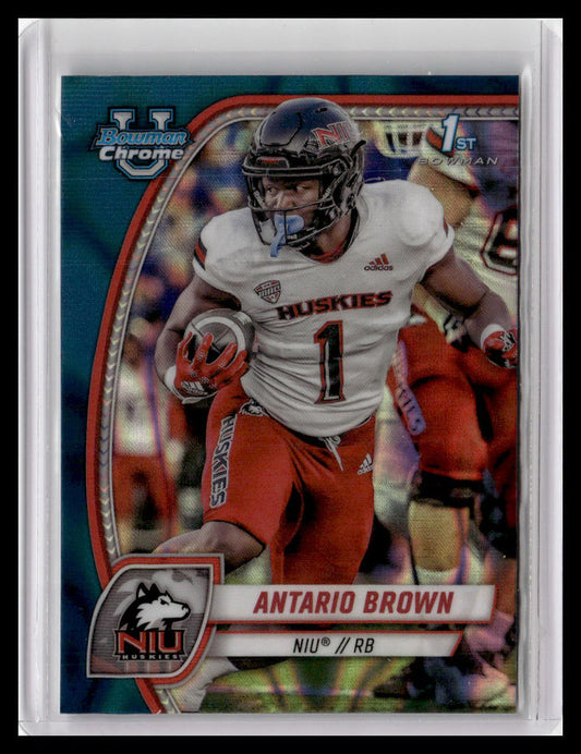2024 Bowman University Chrome #13 Antario Brown Teal Lava Refractor