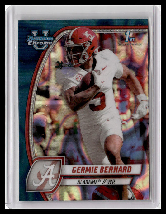 2024 Bowman University Chrome #156 Germie Bernard Teal Lava Refractor