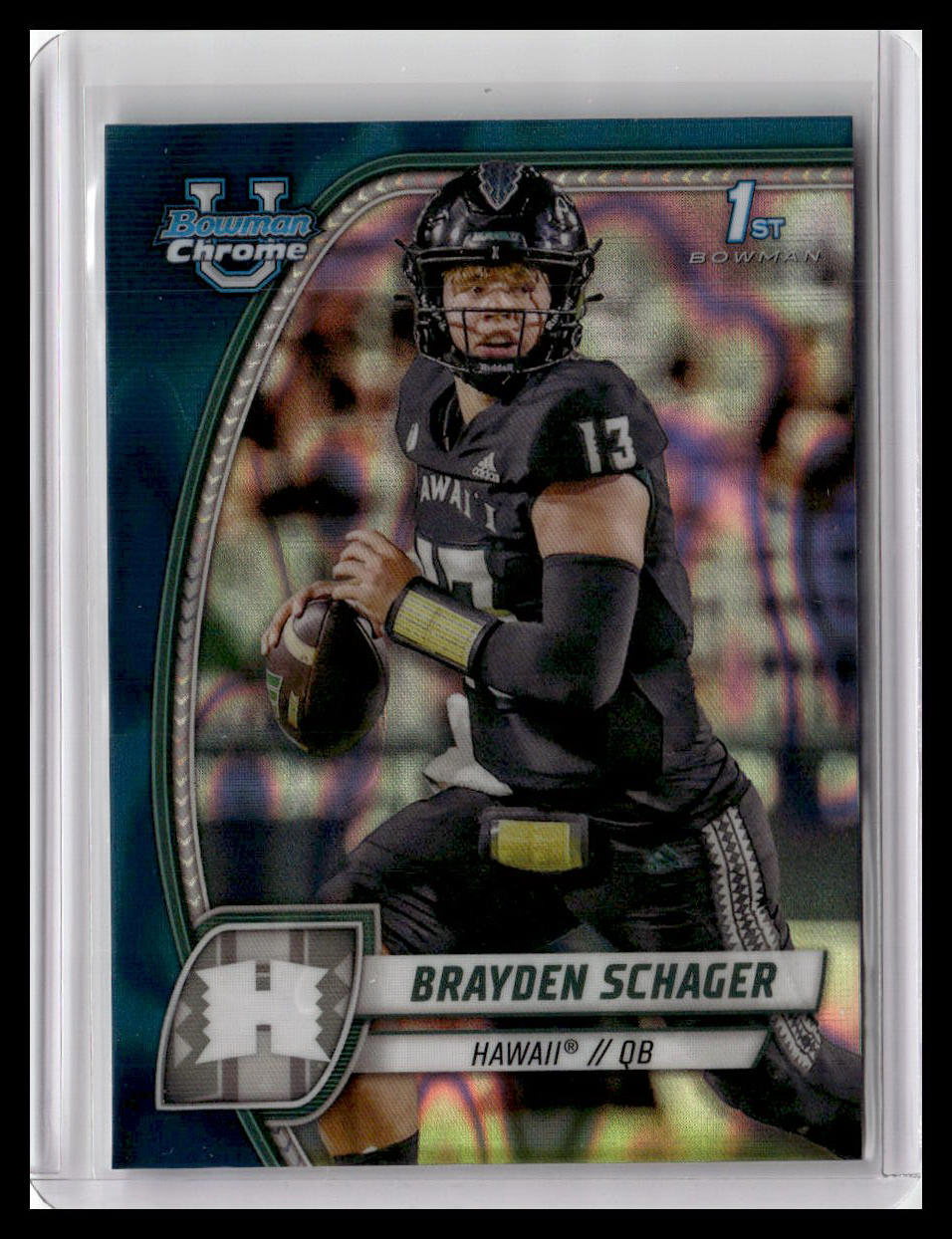 2024 Bowman University Chrome #25 Brayden Schager Teal Lava Refractor