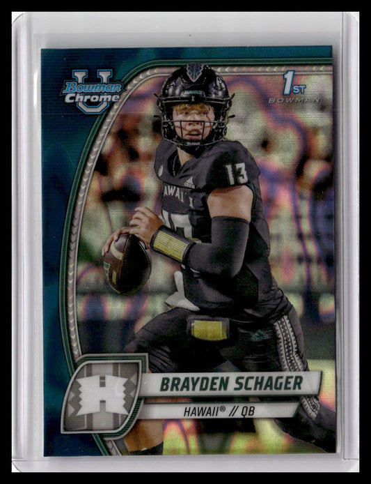 2024 Bowman University Chrome #25 Brayden Schager Teal Lava Refractor