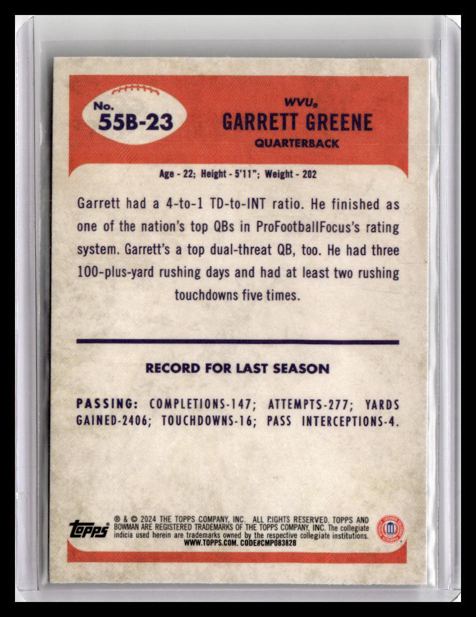 2024 Bowman University Chrome #55B-23 Garrett Greene 1955 Bowman Football