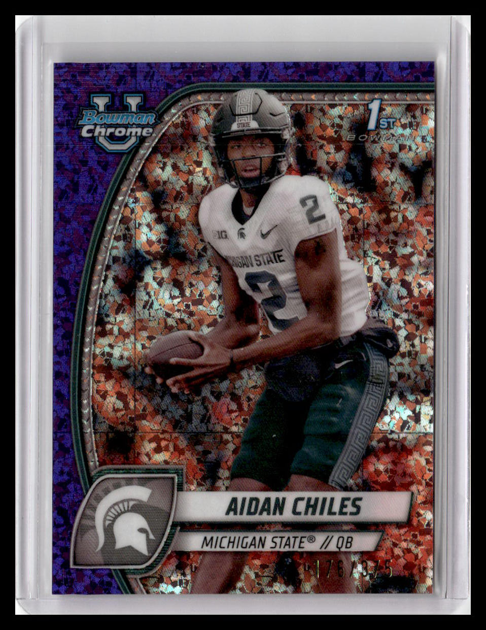 2024 Bowman University Chrome #8 Aidan Chiles Purple Mini-Diamond 176/375